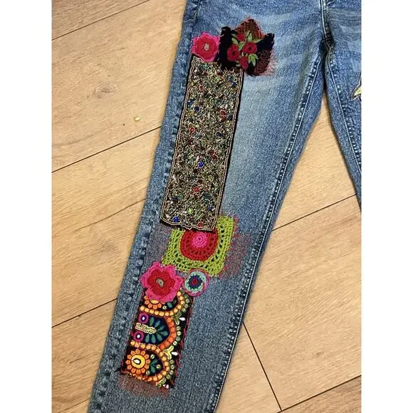 Antica Sartoria by Giacomo Jeans Cinque Beaded Embroidered Embellished Funky L - Picture 2 of 12